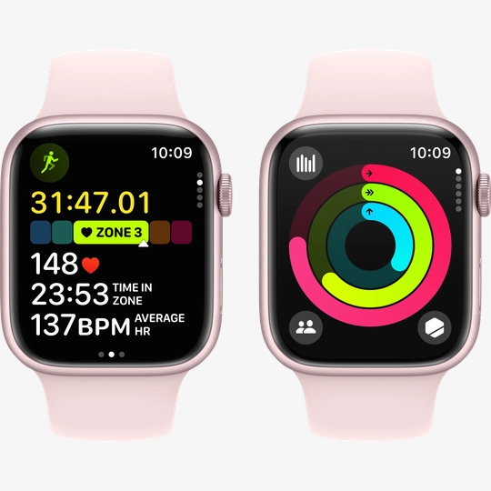Apple Watch Series 9 GPS 45 Light Pink Sport Band M L MR9H3QR A iSpace